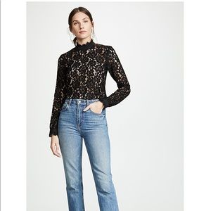 WAYF Berklin Lace Top Black Small